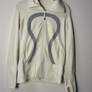 Lululemon  Women's White and Gray Zip-Up Jacket